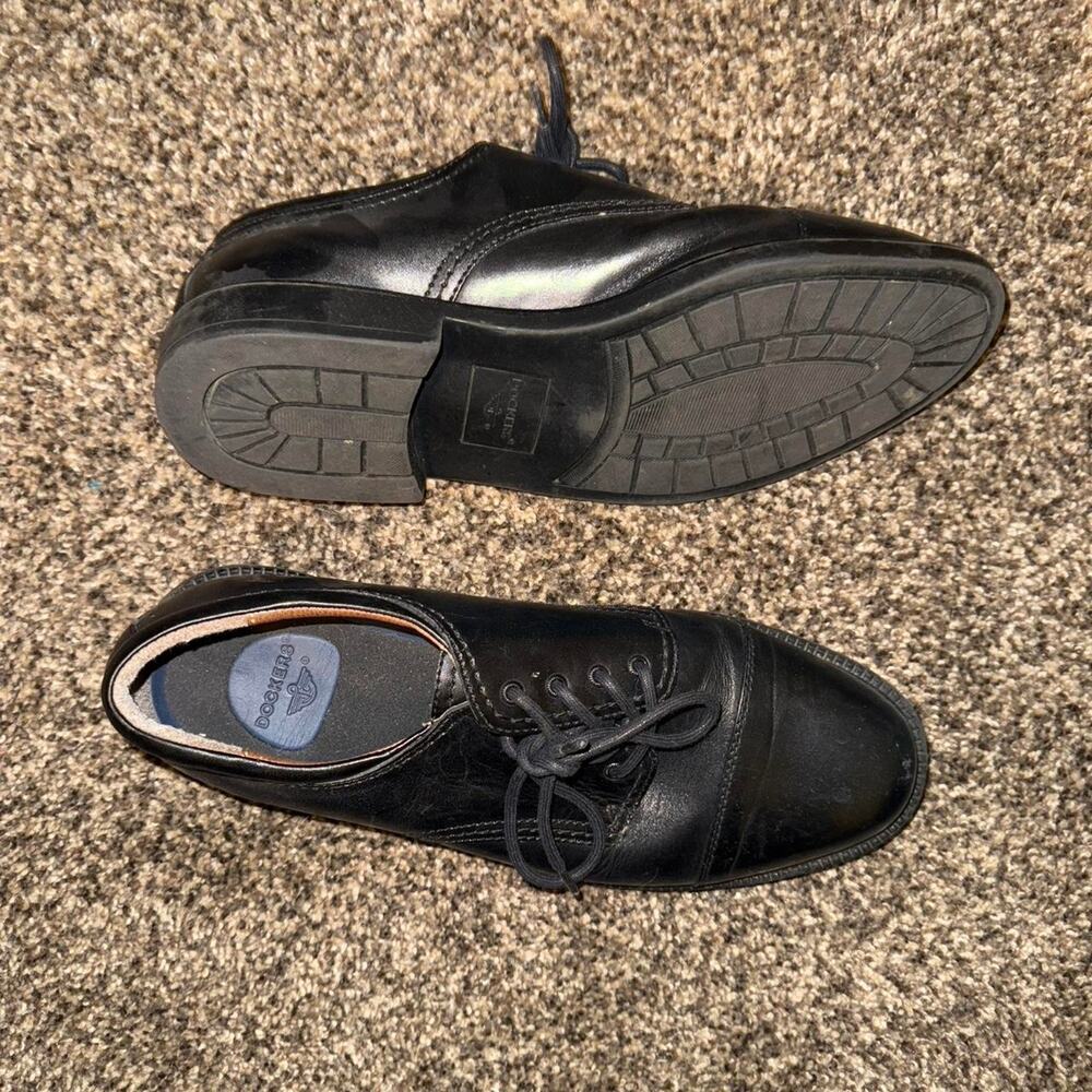 Dockers Black Leather Oxford Shoes Polished Finish